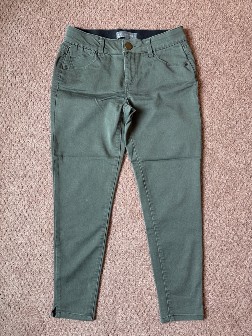 Wit & Wisdom Olive Cropped Slim Ankle Pants
